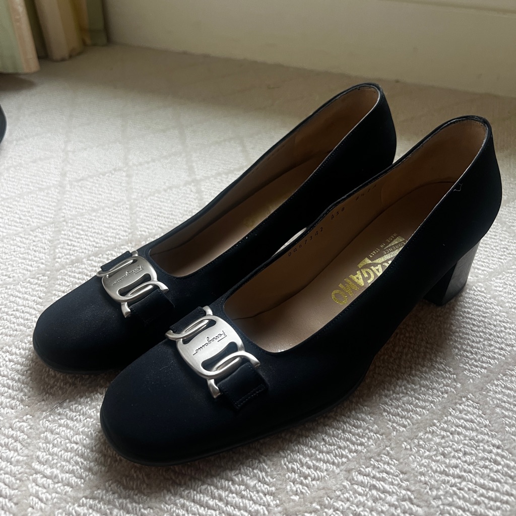 Vintage Ferragamo Heels Size 8 1/2 Aa Made In Italy